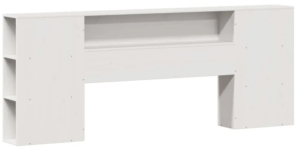 Cama com estante sem colchão 180x200 cm pinho maciço branco