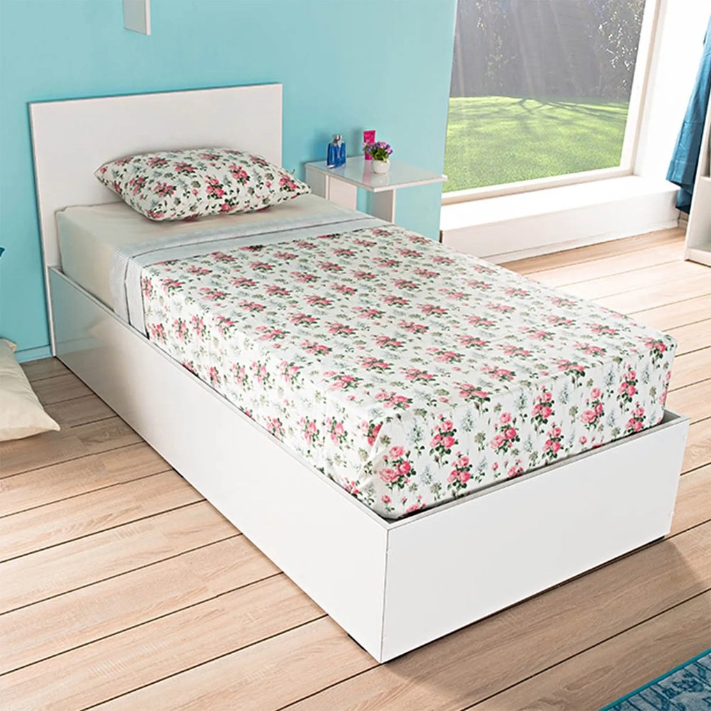 Estrutura de Cama Hidráulica/Otomana "President" - 90x190 cm - Branco