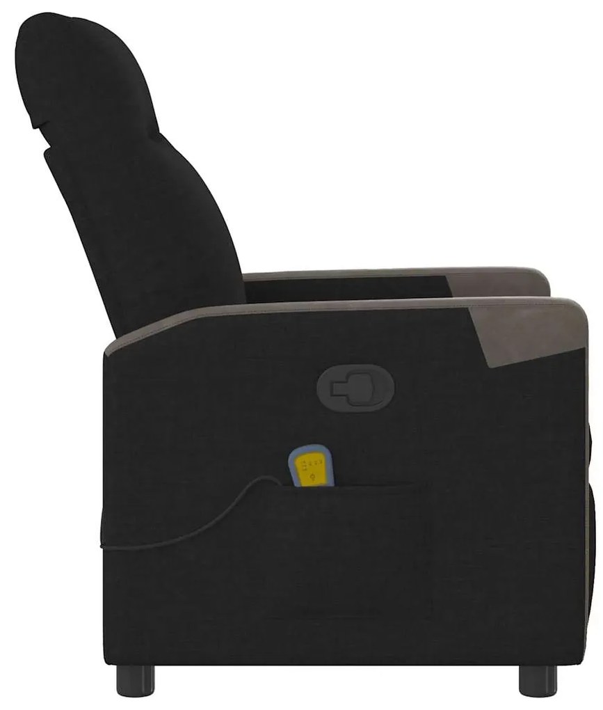 Poltrona de massagens reclinável tecido preto