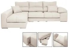 Chaise Longue Esquerda FAUSTO - Bege Crystal 6