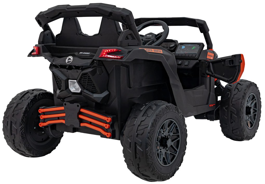 Buggy elétrico para Crianças ATV CAN-AM Maverick 24V 4x4 Rodas Espuma EVA, Assentos couro ecológico Laranja