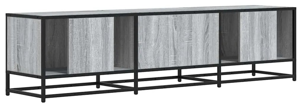 Móvel p/ TV 160x35x41cm derivados madeira/metal cinzento sonoma