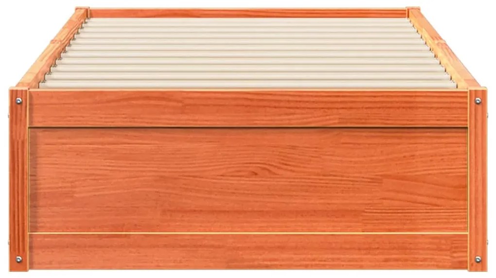 Cama sem colchão 100x200 cm pinho maciço castanho-mel