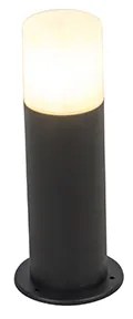 Candeeiro de pé de exterior preto com cúpula opala branca 30 cm IP44 - Odense Moderno