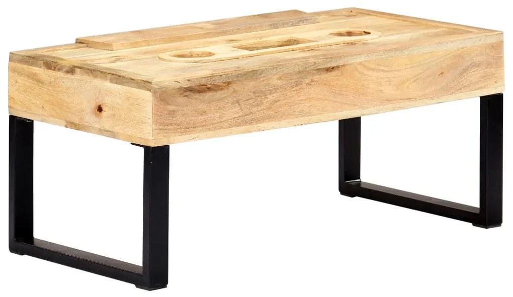 Mesa de centro estilo cassete 100x52x45 cm mangueira maciça