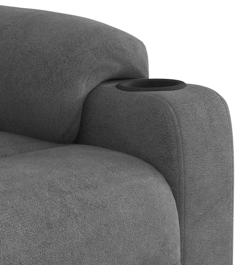 Poltrona de massagens reclinável tecido microfibra cinza-escuro