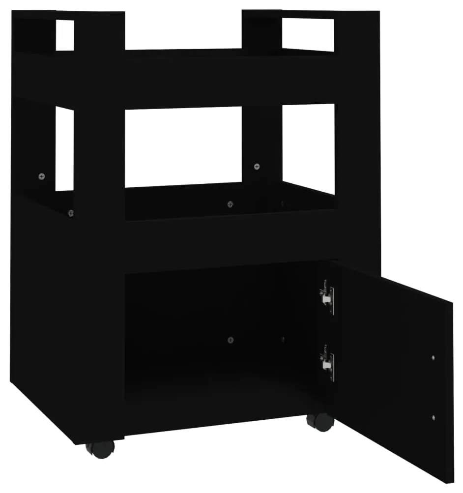 Carrinho de cozinha 60x45x80 cm derivados de madeira preto