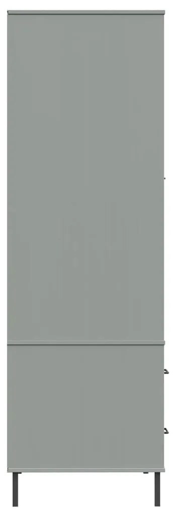 Roupeiro c/ pernas metal 90x55x172,5 cm madeira OSLO cinzento