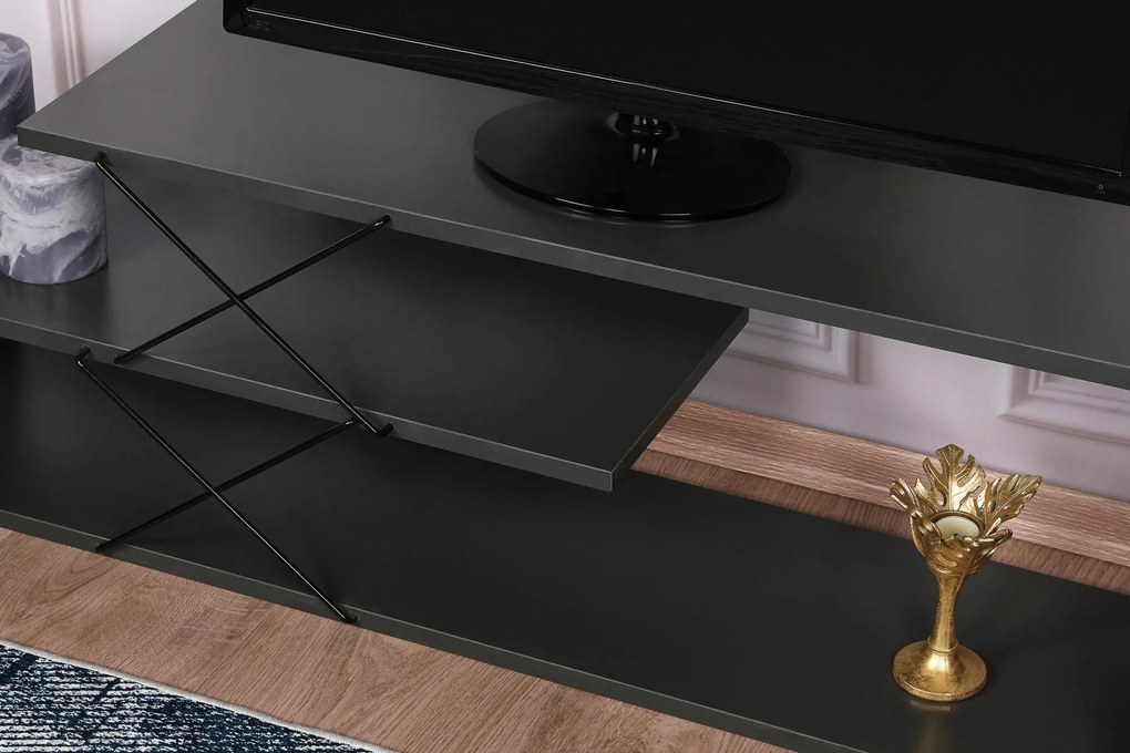 TV Stand Zigzag – Antracite – 120x40x30 cm