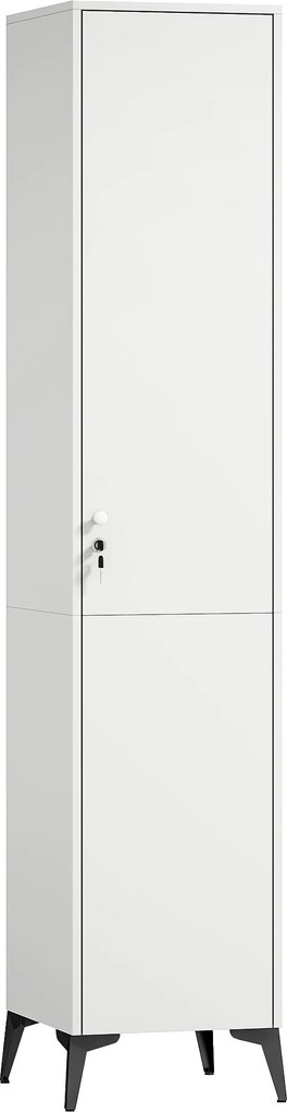HOMCOM Armário quarto estreito com porta, varão e prateleiras de arrumação, 36 x 40 x 180 cm, branco | Aosom Portugal