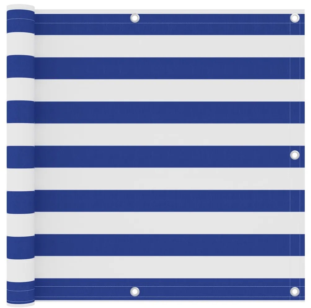 Tela de varanda 90x600 cm tecido Oxford branco e azul