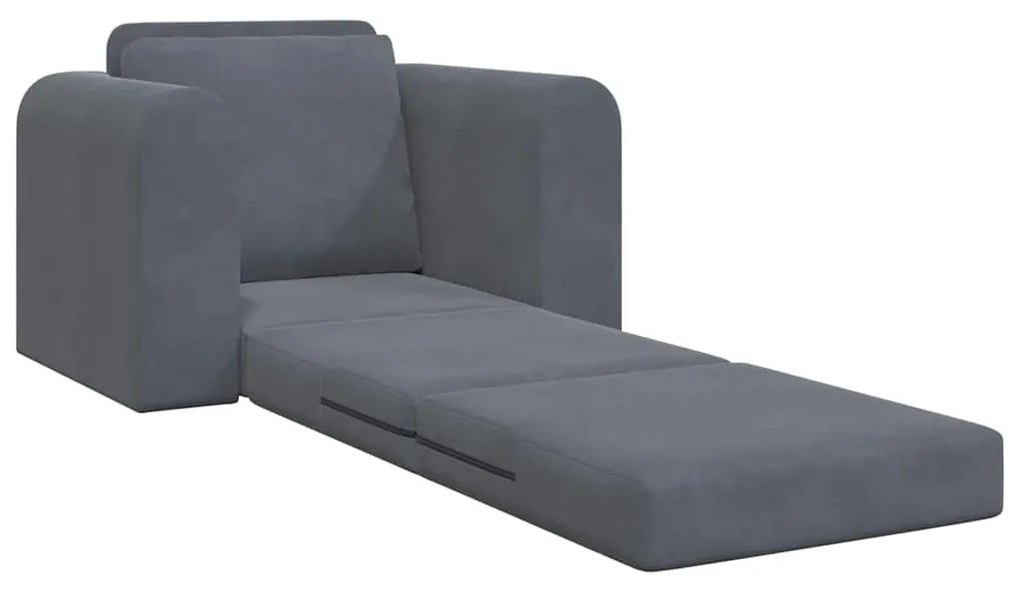 Sofá-Cama 2-em-1 Cinza Escuro 98x71x83 cm Veludo