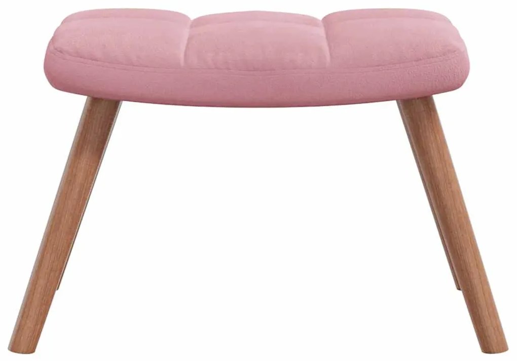 Cadeira de descanso com banco veludo rosa