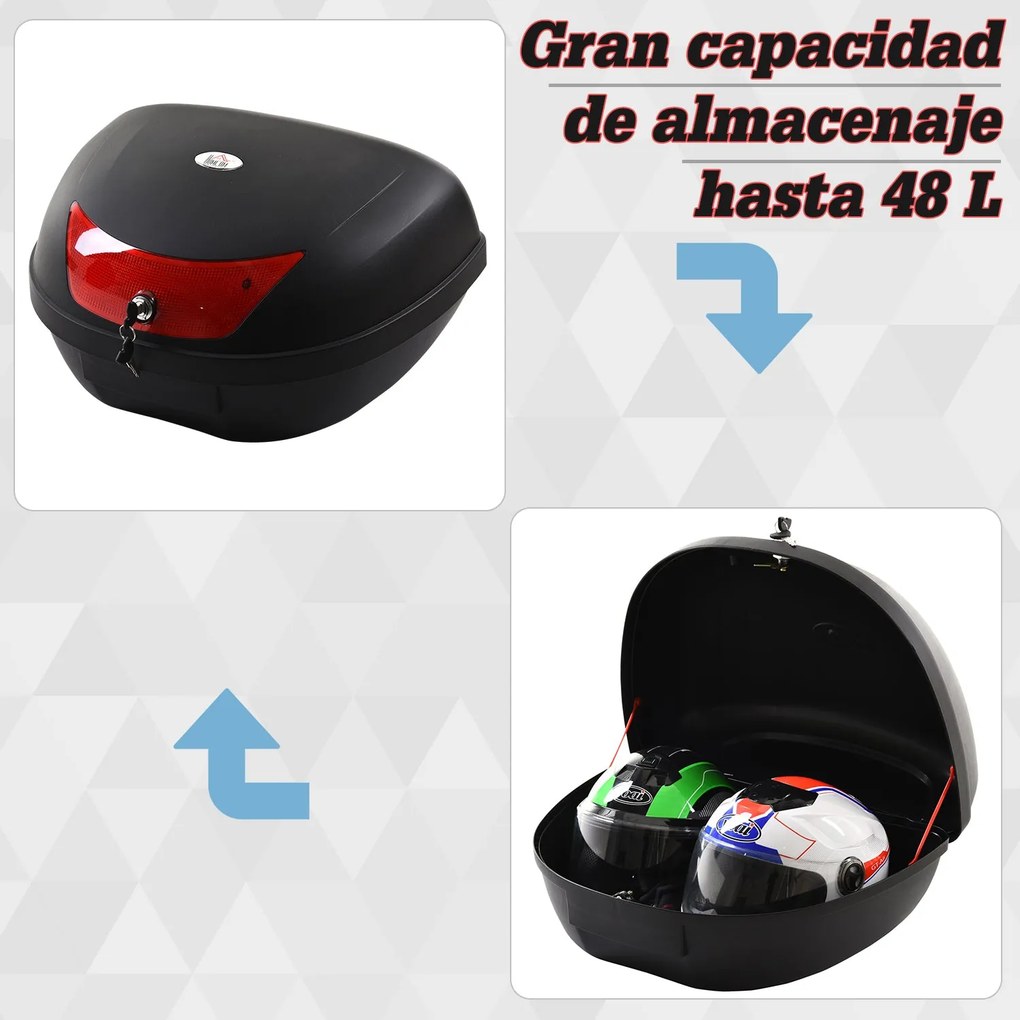 Mala para Motocicleta Mala para Mota Capacidade de 48L com Fechadura e