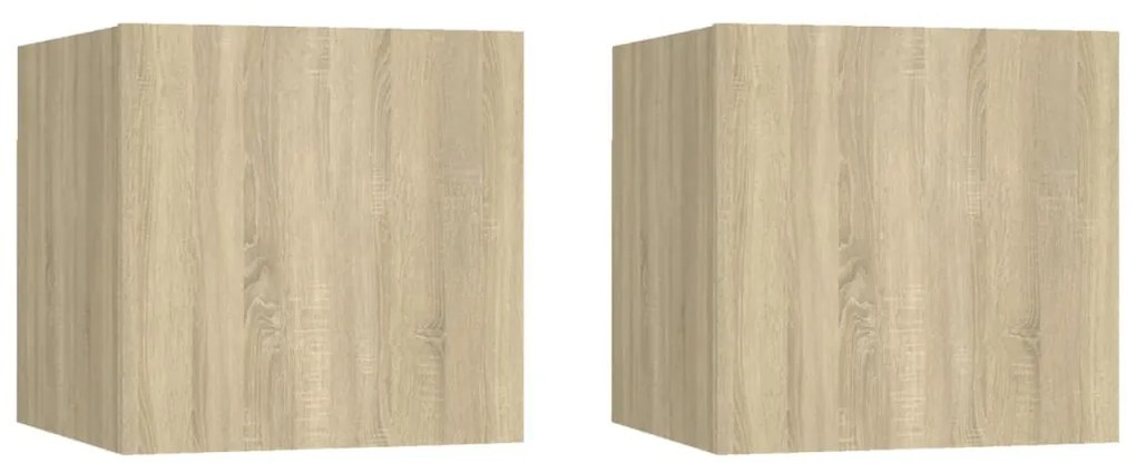 Mesas de cabeceira 2 pcs derivados de madeira carvalho sonoma