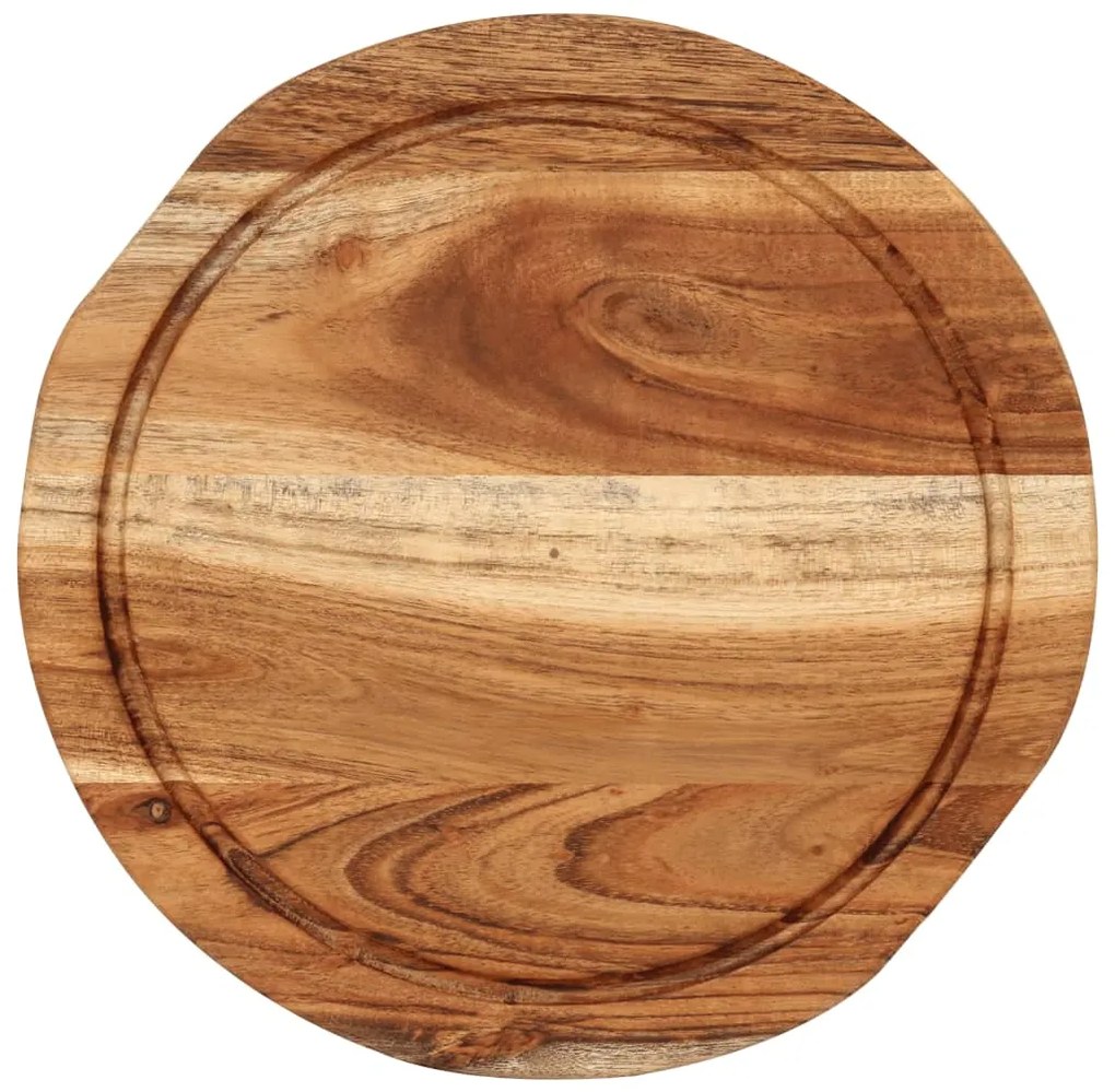 Tábua de cortar Ø25x2,5 cm madeira de acácia maciça