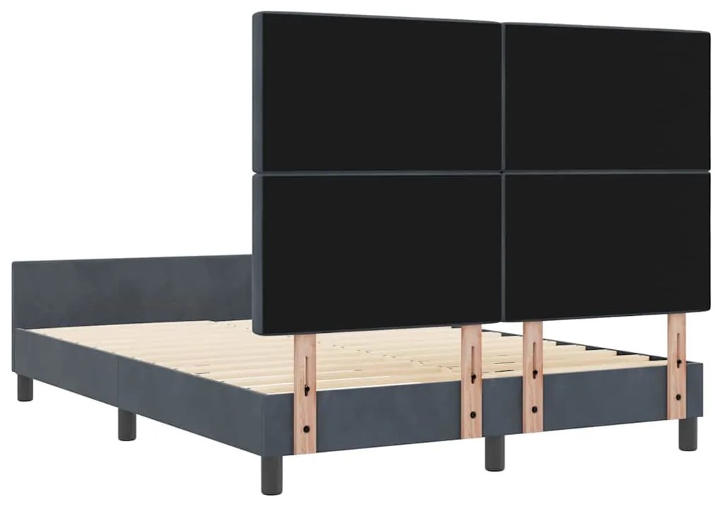 Cama vidaXL Cinza Escuro 140x200 cm Veludo