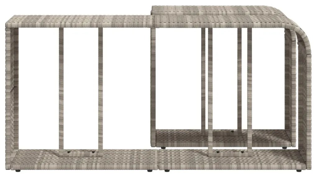 Prateleiras de arrumação 2 pcs vime PE cinzento-claro
