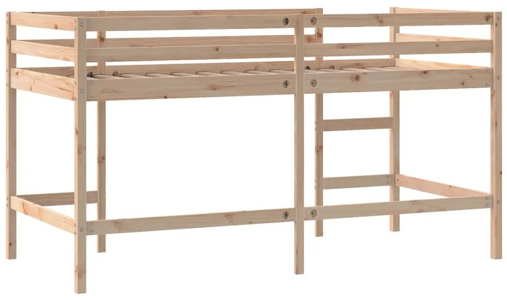 Cama alta p/ criança c/ escada 90x200cm madeira de pinho maciça