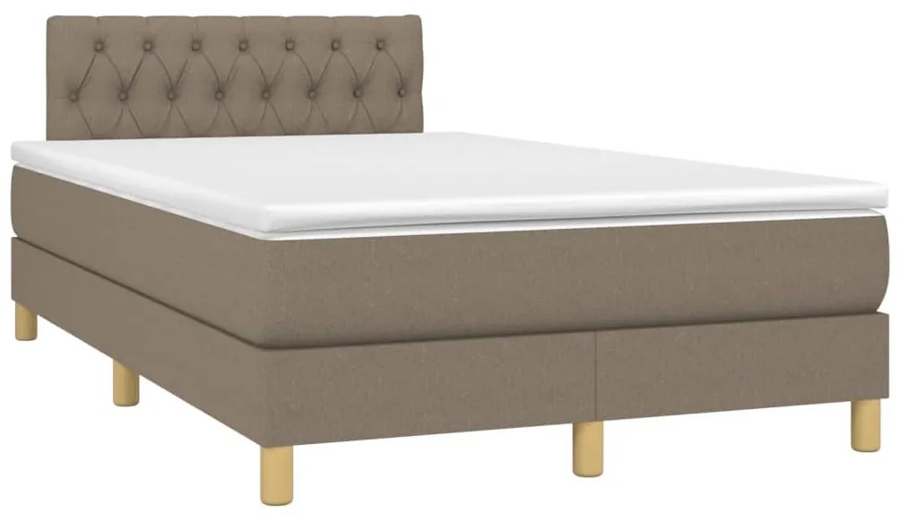 Cama box spring colchão/LED 120x190cm tecido cinza-acastanhado
