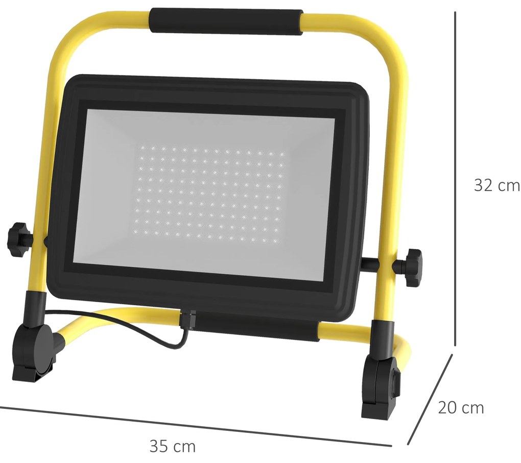 Projetor LED Recarregável com Cabeças e Suporte Ajustáveis 100W 8500 L