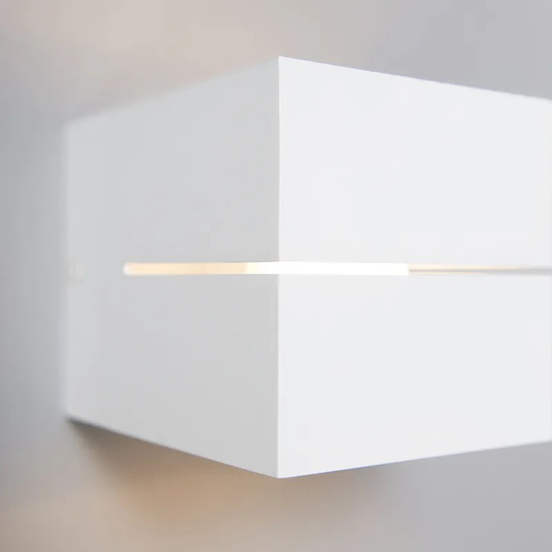 Candeeiro de parede moderno branco 9,7 cm - Transfer Groove