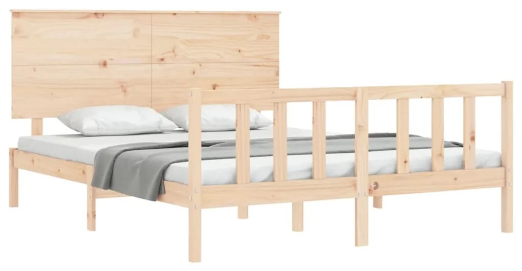 Estrutura de cama King Size com cabeceira madeira maciça