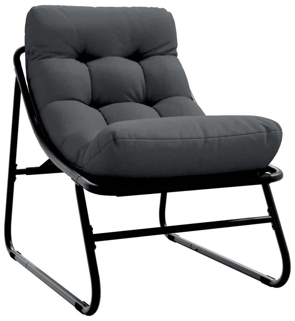 Conjunto de Sofá de Jardim de 5 Peças com Almofadas Aço Preto
