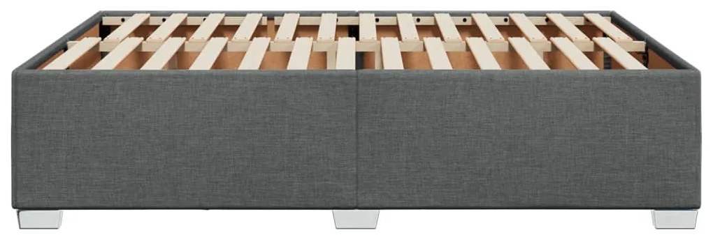 Estrutura de cama sem colchão 140x190 cm tecido cinzento-escuro