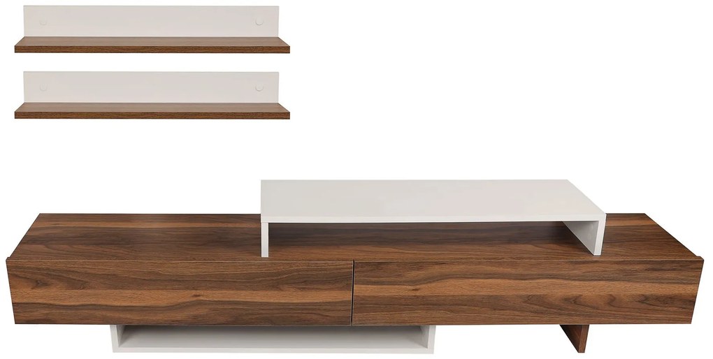 Unidade de TV Nirvana – Branco e Teca – 180x41,7x29,5 cm | Tribo Home