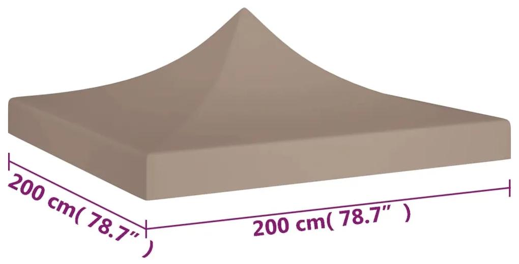 Teto para tenda de festas 2x2 m 270 g/m² cinzento-acastanhado