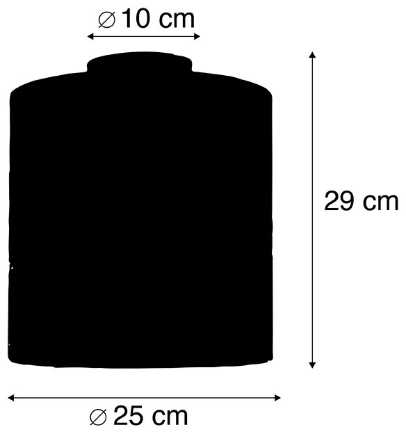 Candeeiro de teto veludo preto mate com aba dourado 25 cm - Combi Moderno