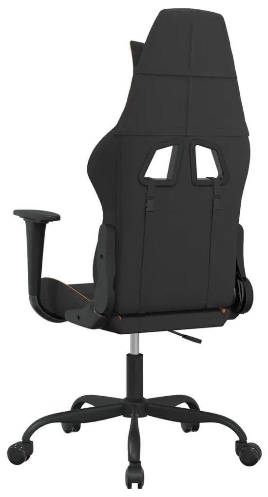 Cadeira gaming de massagens tecido preto e laranja