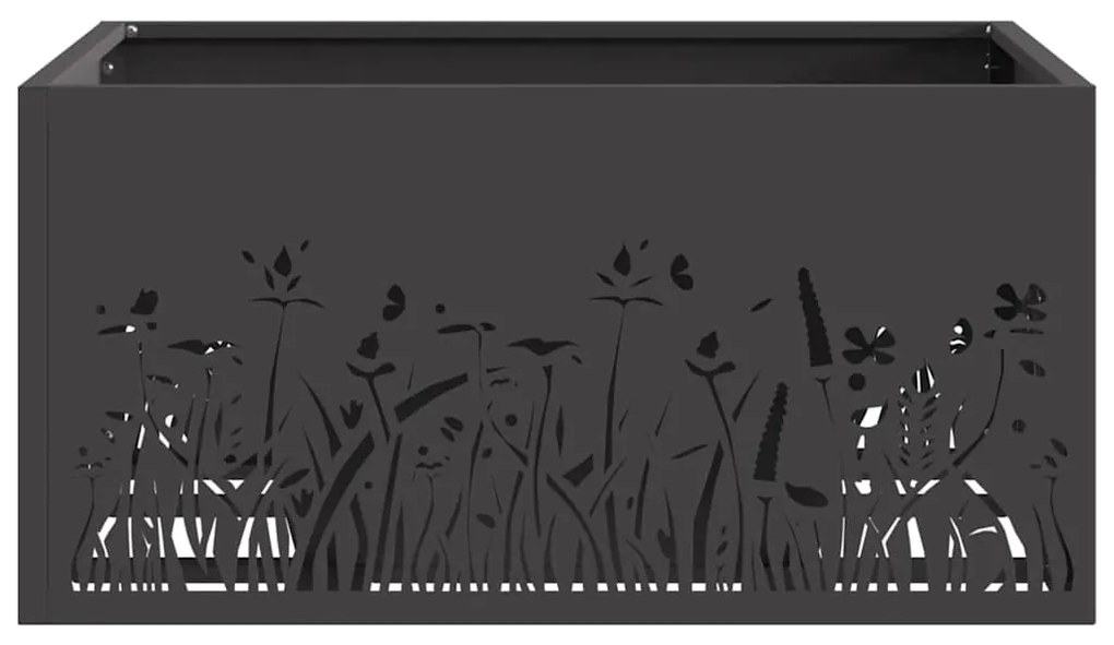 Fogueira Quadrada vidaXL Preta 60x60x30 cm Aço