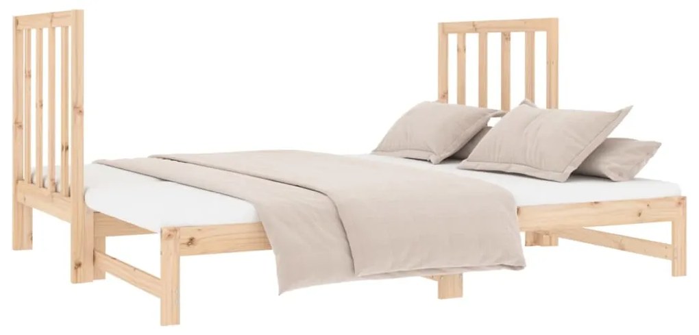 Estrutura sofá-cama de puxar 2x(90x190) cm pinho maciço