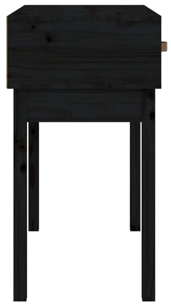Mesa consola 76,5x40x75 cm madeira de pinho maciça preto