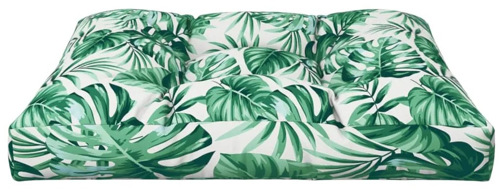 Almofadão para sofá de paletes 70x70x12 cm padrão folhas