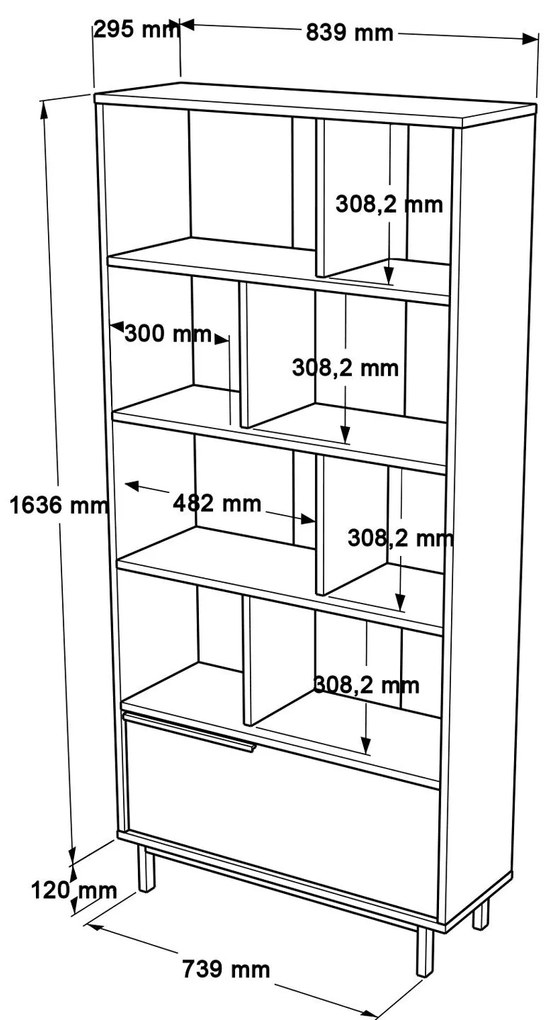 Estante ON4 – Nogueira – 83,9 cm x 175,6 cm x 29,5 cm