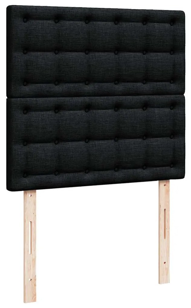 Estrutura de cama otomana com colchão 100x200cm tecido preto