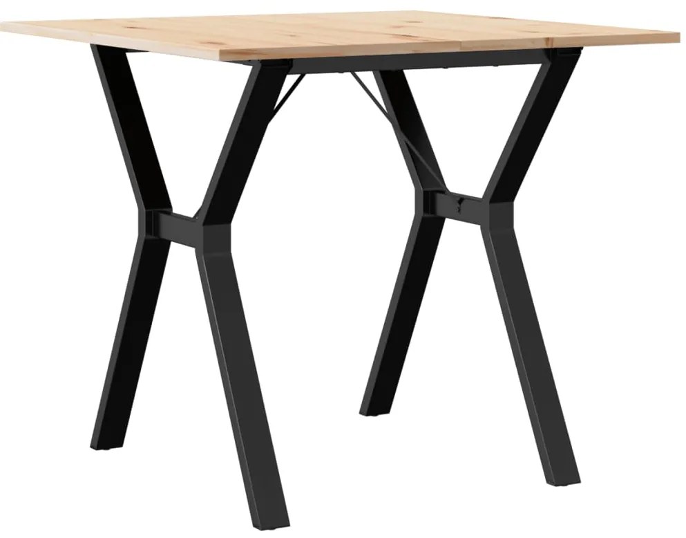 Mesa de jantar estrutura em Y 90x90x75 cm pinho e aço
