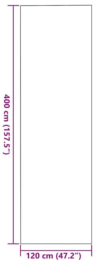 Capacho Retangular vidaXL Preto 120x400 cm