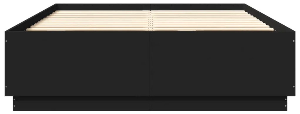 Estrutura de cama 160x200 cm derivados de madeira preto