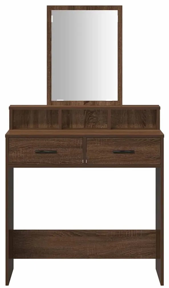 Mesa de Maquiagem com Gavetas Castanho Carvalho 79x41x140 cm