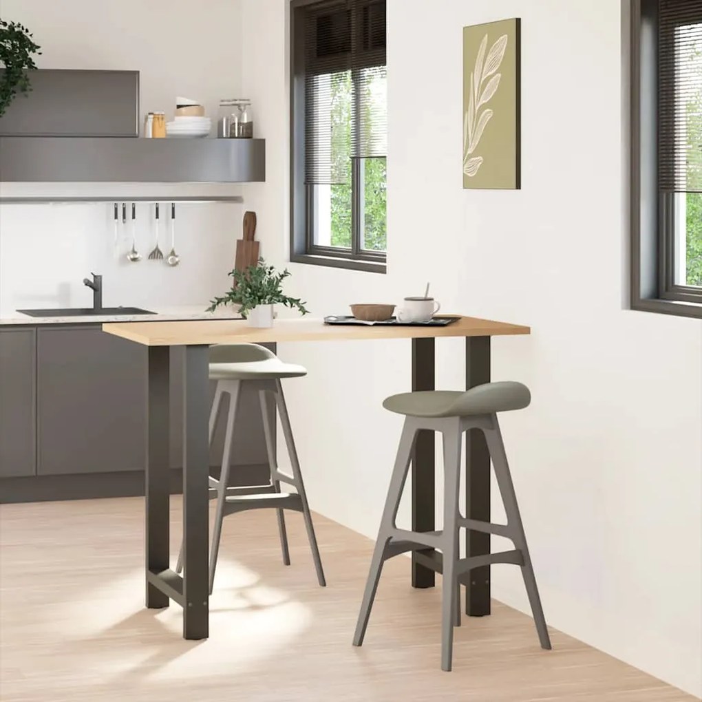 Pés para mesa de bar antracite 2 peças 60x(100-101) cm aço