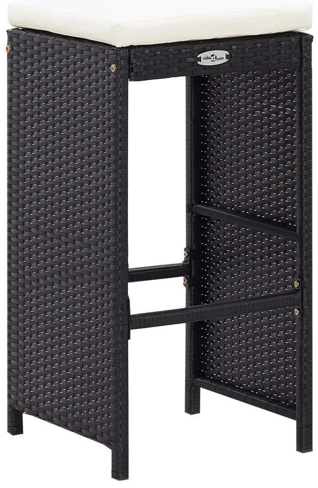 Conjunto de bar para exterior 9 pcs vime PE preto