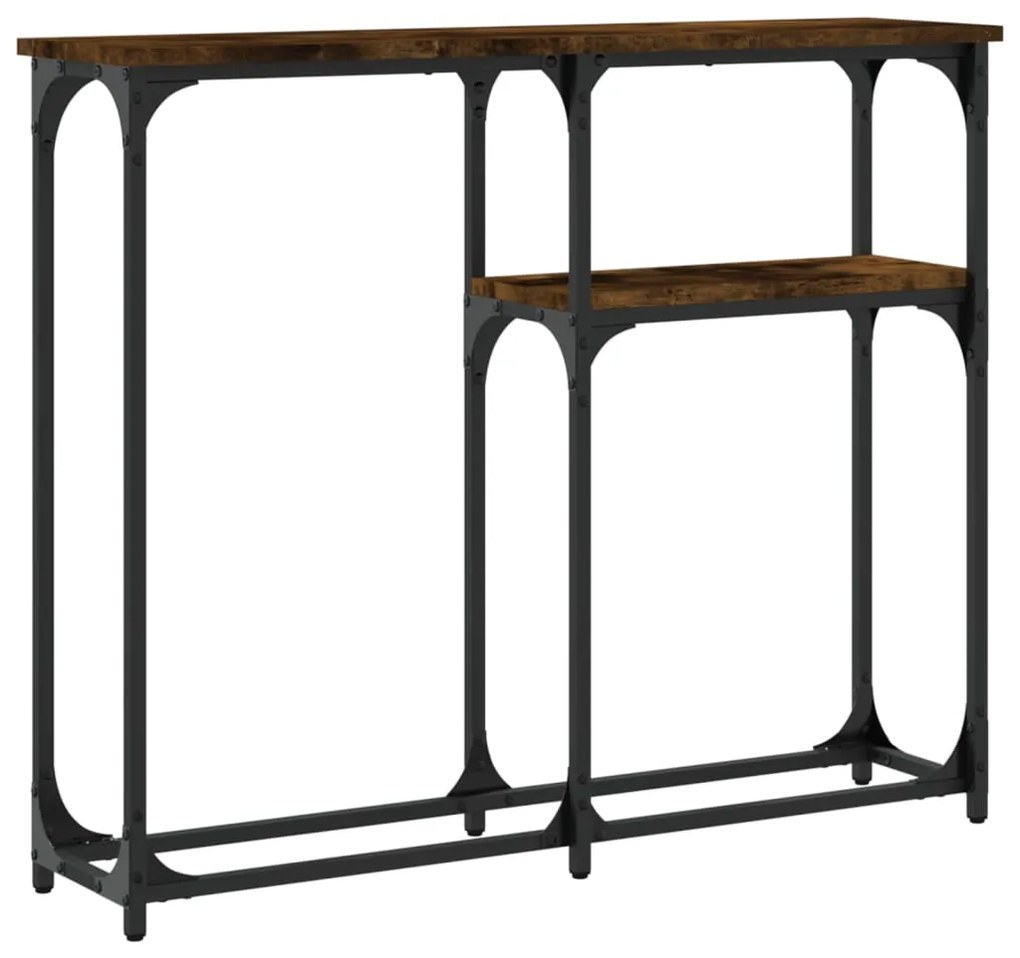 Mesa consola 90x22,5x75 cm derivados de madeira carvalho fumado