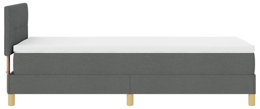 Cama Box Spring com Colchão Cinza Escuro 90x190 cm Tecido