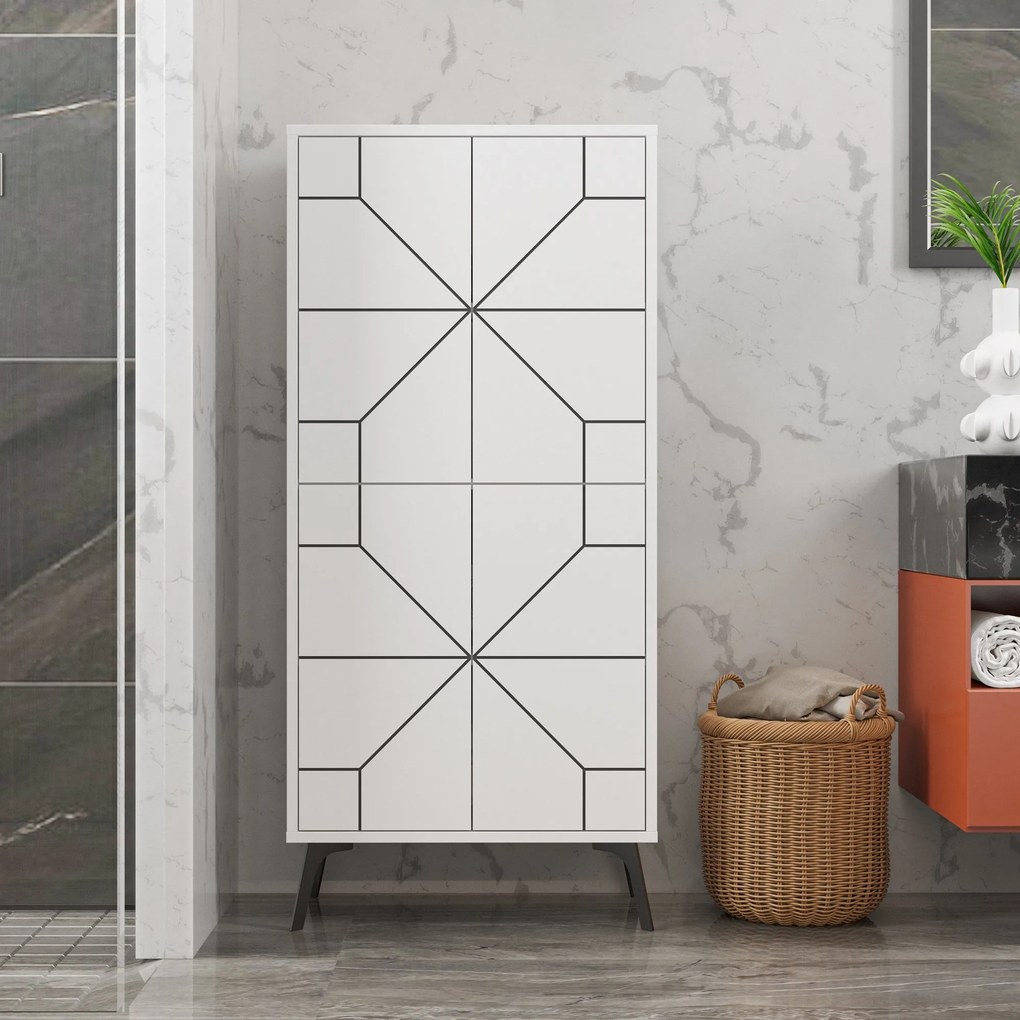 Armário Multiusos Dune – Branco – 62,6 cm x 136 cm x 35,6 cm