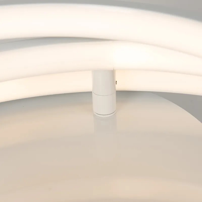 Candeeiro de teto moderno branco com LED e dimmer - Rondas Moderno