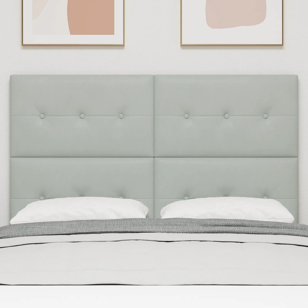 Cabeceira vidaXL Botão Tufted Cinza Claro 160 cm Veludo